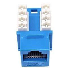 CAT 6 Punch Down Keystone in Jack/Blue (10-Pack) by Micro Connectors, Inc