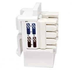 CAT 6 Punch Down Keystone in Jack/White (10-Pack) by Micro Connectors, Inc -Revo Shop micro connectors inc network cable testers frt 840w 10 fa 1000