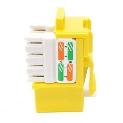 CAT 6 Punch Down Keystone in Jack/Yellow (10-Pack) by Micro Connectors, Inc -Revo Shop micro connectors inc network cable testers frt 840y 10 1f 1000