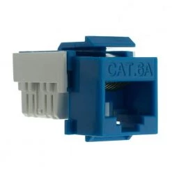 Cat6A Blue Punch Down Keystone Jack (10-Pack) by Micro Connectors, Inc