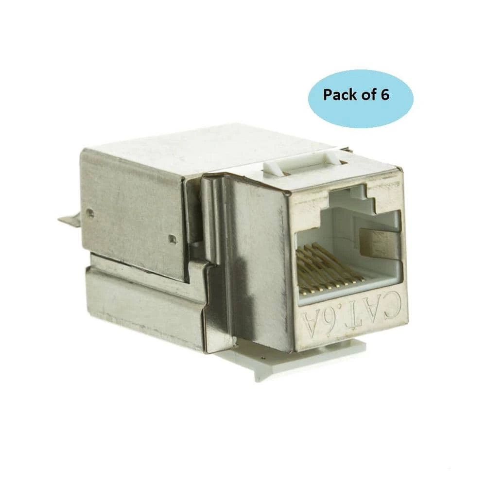 CAT 6A RJ45 Keystone Jack Shielded (6-Pack) by Micro Connectors, Inc 2 CAT 6A RJ45 Keystone Jack Shielded (6-Pack) by Micro Connectors, Inc - Image 2