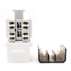 CAT 6A Punch Down Keystone in Jack/White (10-Pack) by Micro Connectors, Inc -Revo Shop micro connectors inc network cable testers frt 860w 10 44 1000
