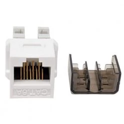 CAT 6A Punch Down Keystone in Jack/White (10-Pack) by Micro Connectors, Inc