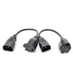 1 ft. IEC 320 C14 to 5-15R 1-Outlet Power Adapter 18AWG-Black (2 per box) by Micro Connectors, Inc -Revo Shop micro connectors inc outlet adapters converters m05 102 2p 4f 1000