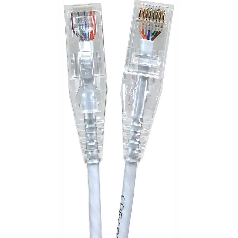 1 ft. 28AWG Ultra Slim CAT 6 Patch Cables, White (5 per Box) by Micro Connectors, Inc 1 1 ft. 28AWG Ultra Slim CAT 6 Patch Cables, White (5 per Box) by Micro Connectors, Inc