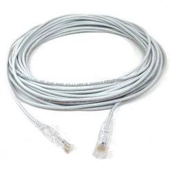 3 ft. 28AWG Ultra Slim CAT 6 Patch Cables, White (5 per Box) by Micro Connectors, Inc