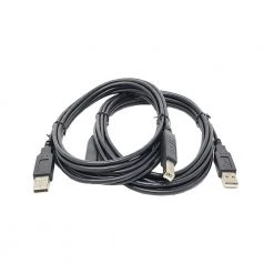 10 ft. USB 2.0 A to B Cable in Black (2-Pack) by Micro Connectors, Inc