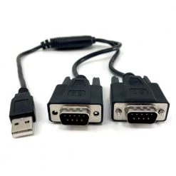 USB to Dual Serial DB9 Adapter Windows 10/Win 8/7/XP/Vista/Mac by Micro Connectors, Inc