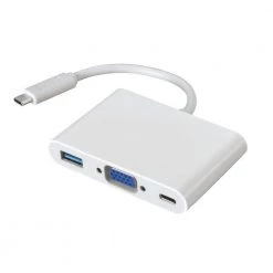 USB-C to VGA/USB A 3.0/USB-C Multiport Adapter by Micro Connectors, Inc