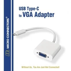 USB Type-C to VGA Adapter by Micro Connectors, Inc -Revo Shop micro connectors inc usb cables usb31 vga 9 44 1000