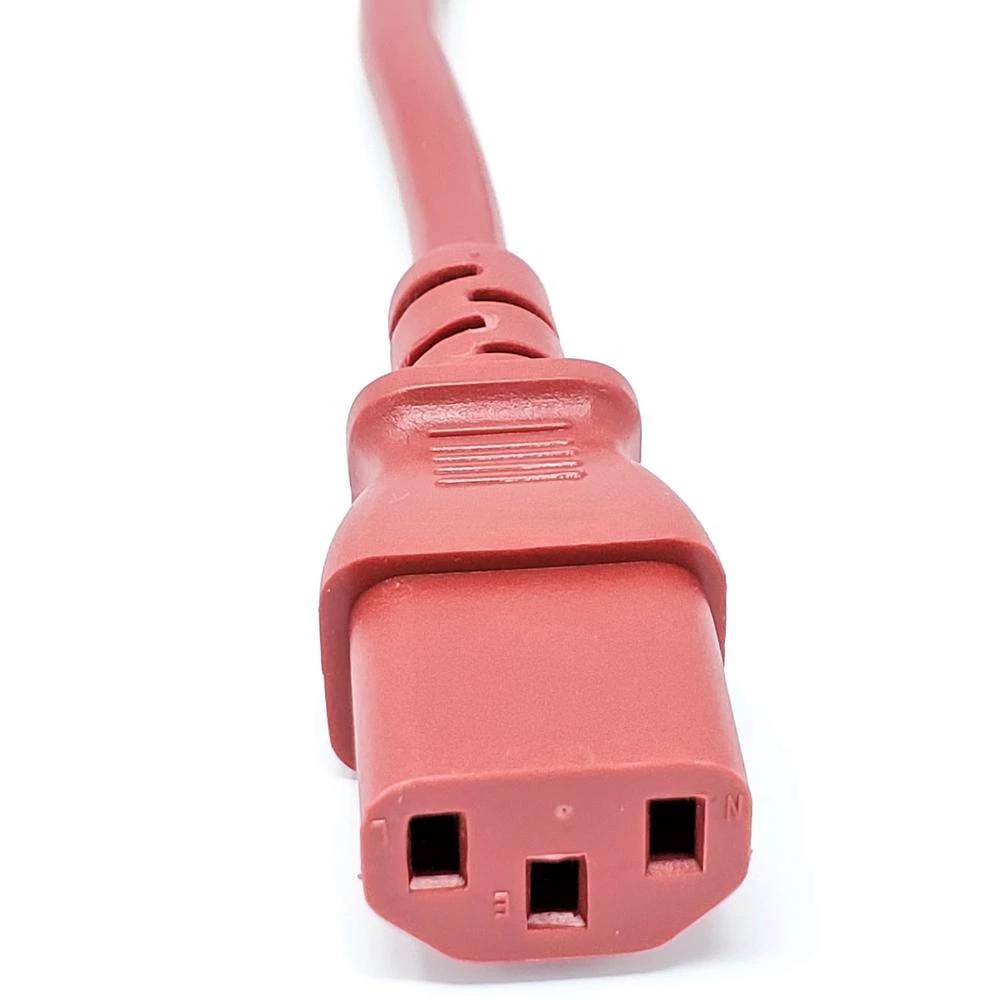 6 ft. 18 AWG AC Power Extension Cord UL Approved C13 to C14 in Red (2 per Box) by Micro Connectors, Inc 4 6 ft. 18 AWG AC Power Extension Cord UL Approved C13 to C14 in Red (2 per Box) by Micro Connectors, Inc - Image 4
