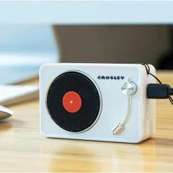 Mini Turntable Bluetooth Speaker in White by Crosley 11 Mini Turntable Bluetooth Speaker in White by Crosley -Revo Shop white crosley portable audio video cr3029a wh fa 1000
