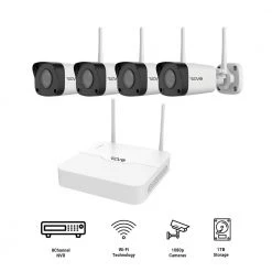 ULTRA Wireless 8-Channel Smart 1TB NVR Surveillance System with 4 Full-HD 1080p Wireless Indoor/Outdoor Bullet Cameras by Revo -Revo Shop white revo wireless security camera systems ruw81b4g 1t 4f 1000