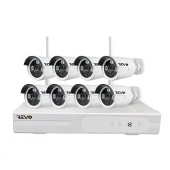 Wireless HD 8-Channel 1TB NVR Smart Surveillance System with 8-Wireless 1080p Full-HD Indoor/Outdoor Bullet Cameras by Revo