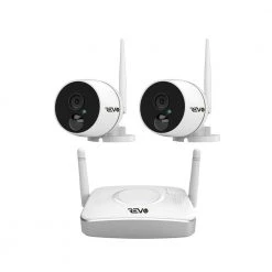Wireless HD 4-Channel Smart Gateway Surveillance System 32GB SD Card with 2 Full-HD 1080p Audio Capable Bullet Cameras by Revo